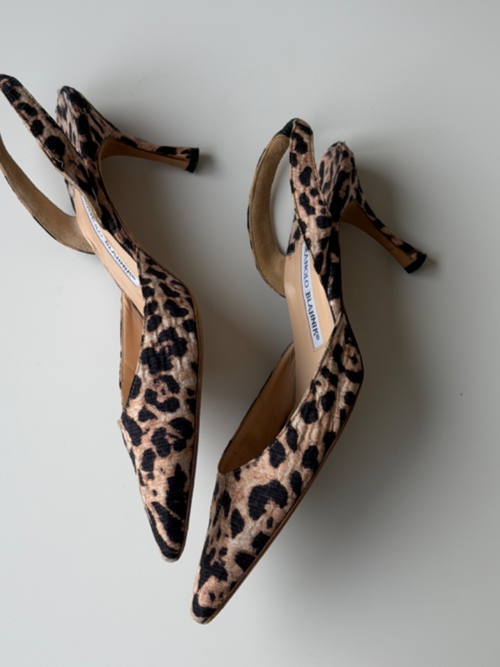Vintage Manolo Blahnik Leopard Jacquard Carolyne Slingback, IT 39, US 8–8,5 - Picture 6 of 14